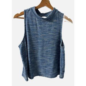 Anthropologie Postage Stamp Sleeveless Mock Neck Top Size Medium Space Marled